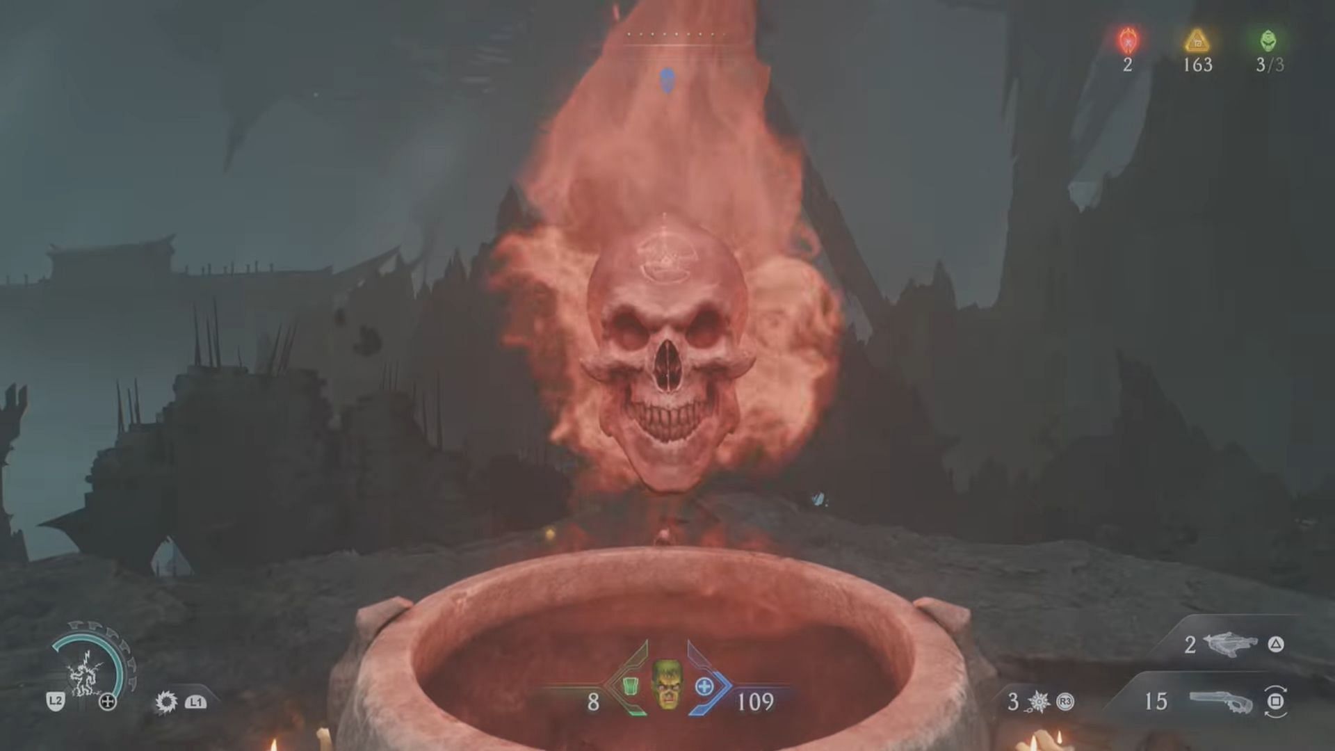 Red Skull totem in Doom The Dark Ages (Image via Sportskeeda Gaming || Bethesda Softworks)